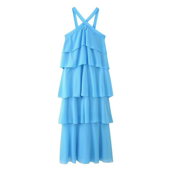 Femme Gestuftes Chiffon Maxi-Kleid Drune