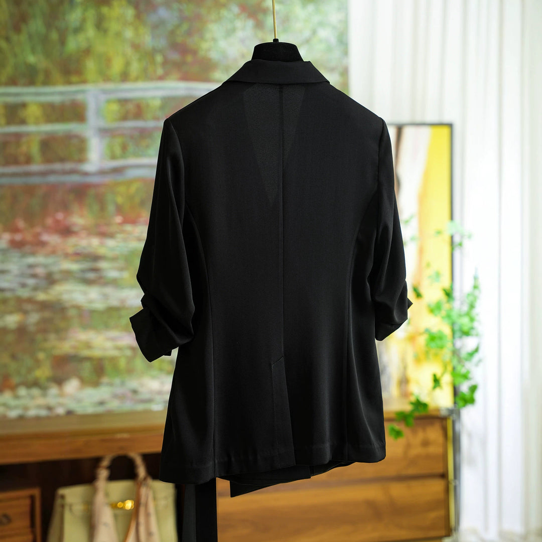 Damen Modische Wickelblazer-Jacke Drune