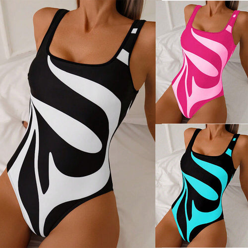 Damen Sportlicher Badeanzug mit modernem Grafikdesign Drune