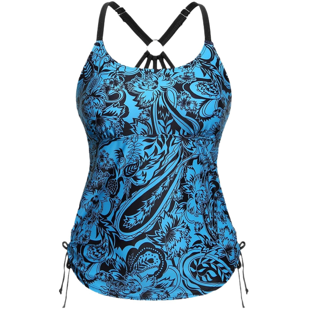 Damen Tankini mit floraler Musterung und verstellbaren Trägern Drune