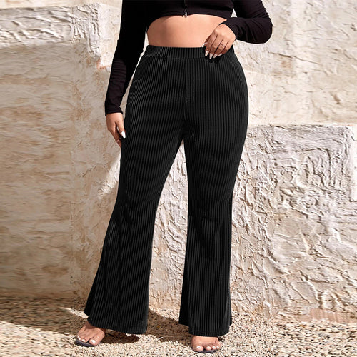 Damen Flared Hose mit eleganter Rippstruktur Drune