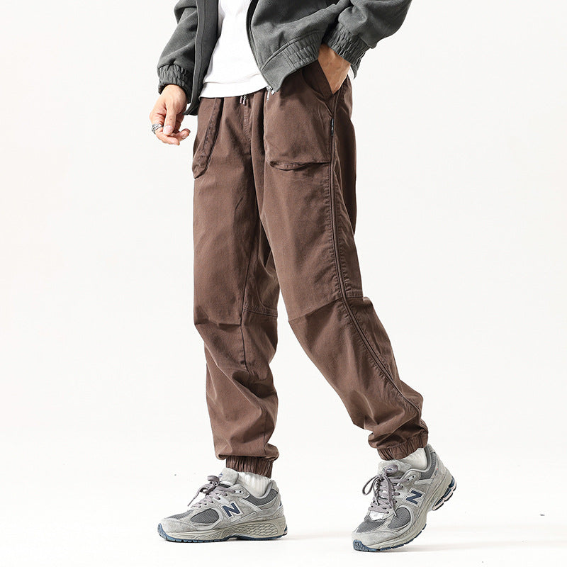 Herren Cargo-Jogginghose im Utility-Streetstyle mit Elastikbund, Tunnelzug und verstärkten Kniepaneelen Drune