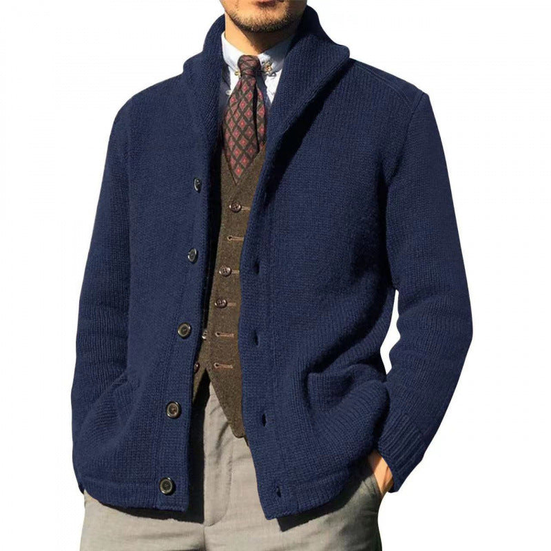 Herren Strickjacke mit modernem Stehkragen und praktischen Knöpfen Drune
