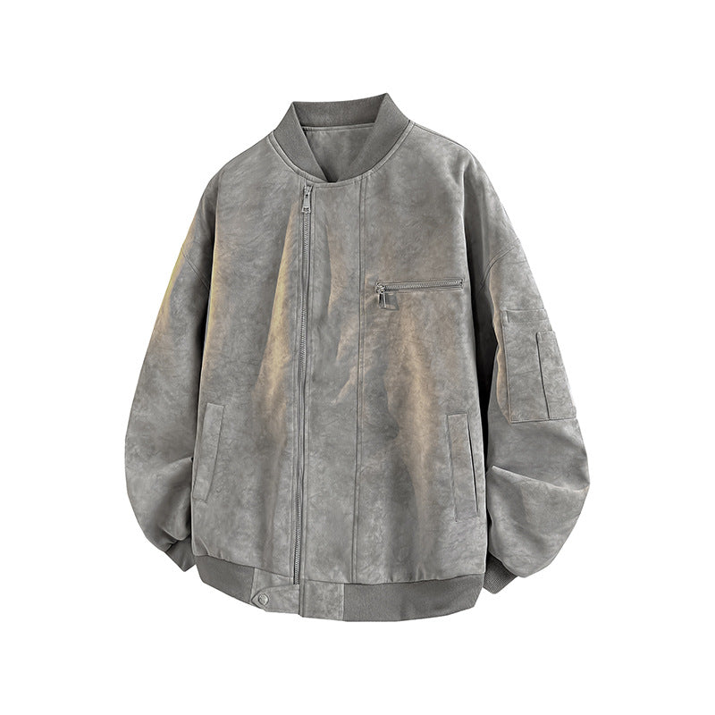Herren lässige Oversized-Bomberjacke aus strapazierfähigem Material mit praktischen Taschen Drune