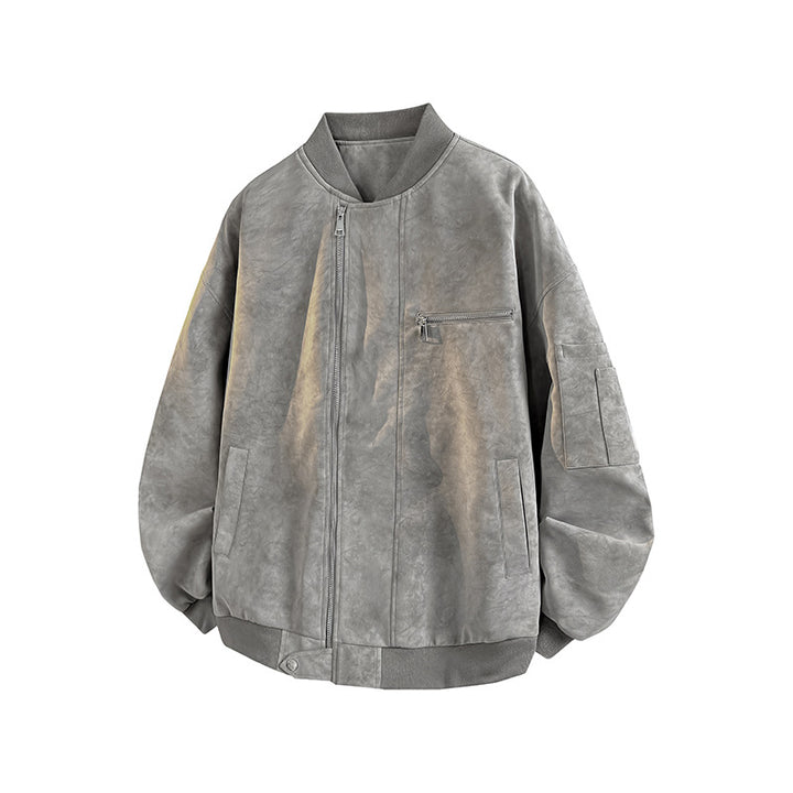 Herren lässige Oversized-Bomberjacke aus strapazierfähigem Material mit praktischen Taschen Drune