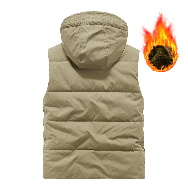 Herren Multifunktionale Outdoorweste mit Kapuze und wärmendem Fleecefutter Drune