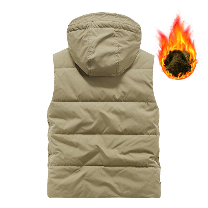 Herren Multifunktionale Outdoorweste mit Kapuze und wärmendem Fleecefutter Drune