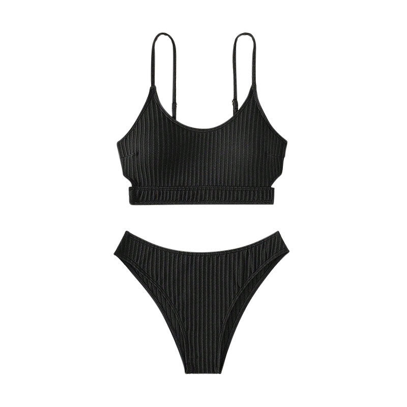 Damen raffinierter Bikini mit gestreiftem Design Drune