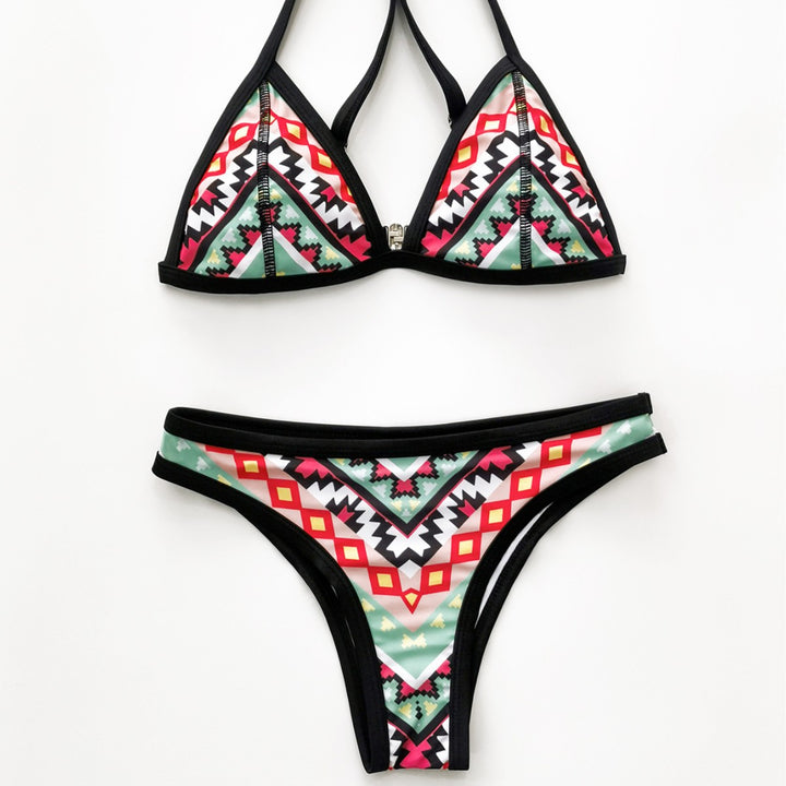 Damen Triangel-Bikini mit aufregendem Ethno-Design und verspielten Akzenten Drune