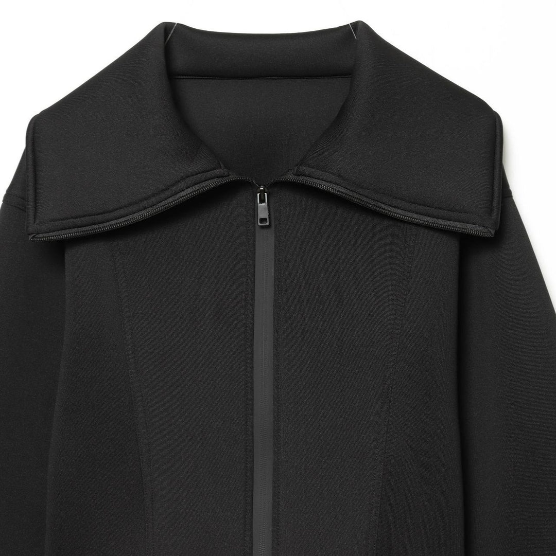 Damen Cropped-Boxy-Jacke mit übergroßem Funnelkragen und verdecktem Reißverschluss Drune