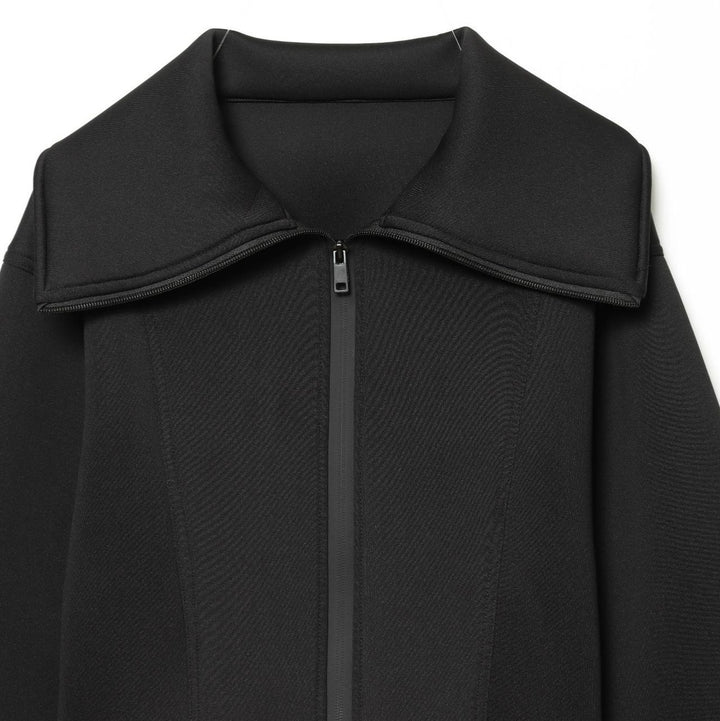 Damen Cropped-Boxy-Jacke mit übergroßem Funnelkragen und verdecktem Reißverschluss Drune