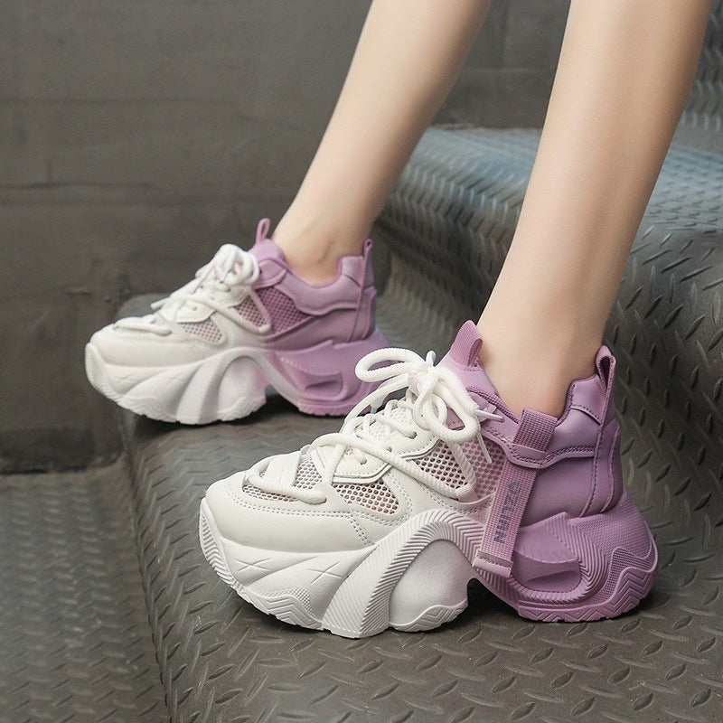 Damen Sportliche Chunky Sneakers mit atmungsaktiver Mesh-Oberfläche und flexibler Sohle Drune
