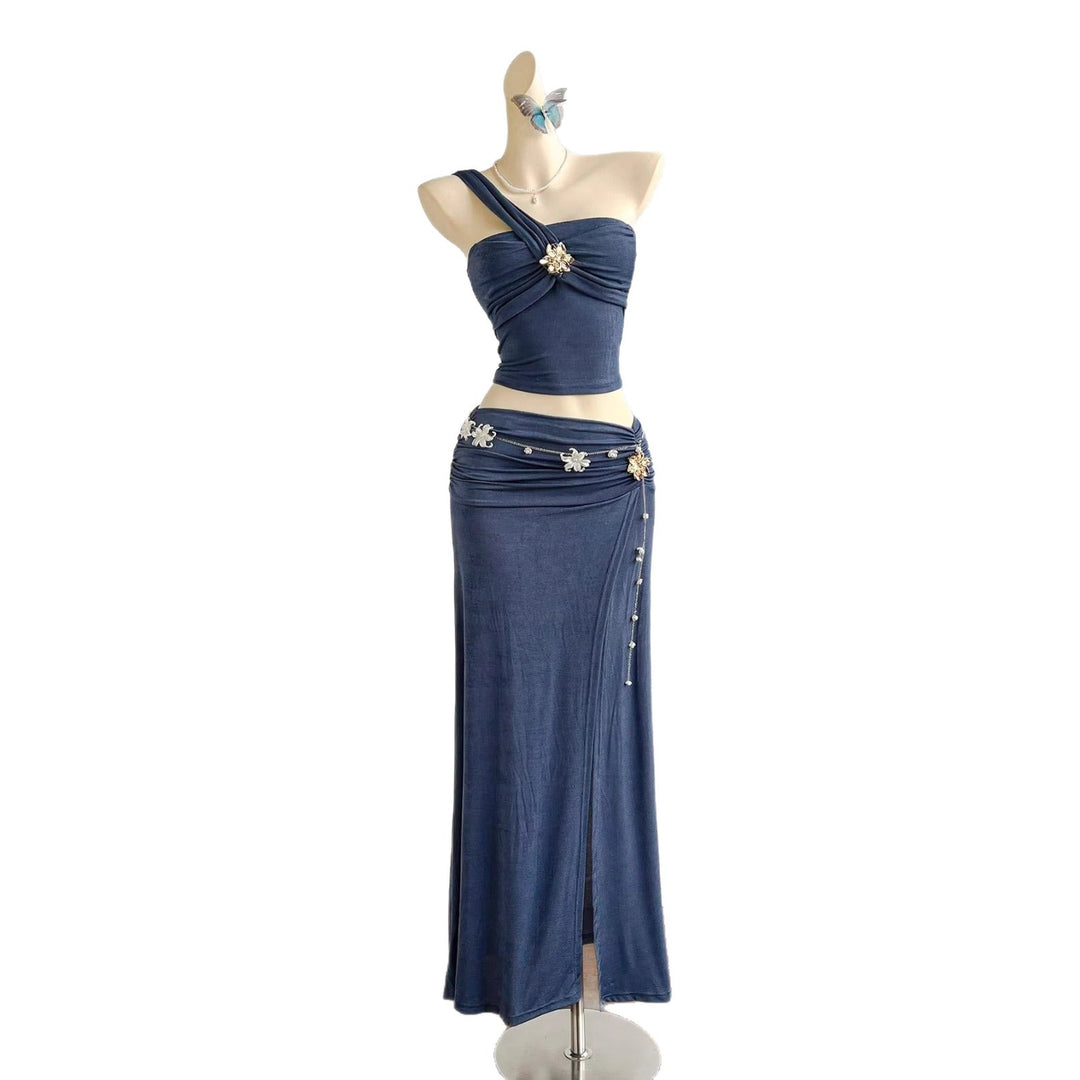 Damen elegantes Sommerkleid mit floralem Detail Drune