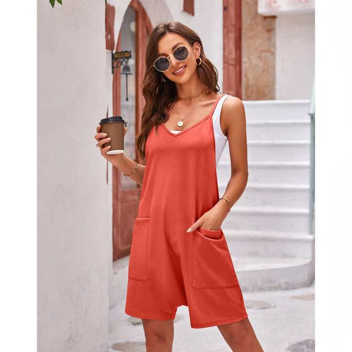 Damen komfortabler Overall mit tiefem Ausschnitt und praktischen Taschen Drune