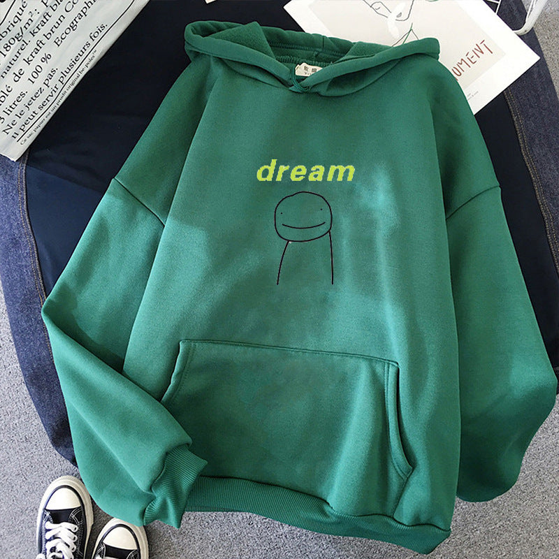 Unisex nan oversized Kapuzenpullover mit minimalistischem Frontprint und Kängurutasche Drune