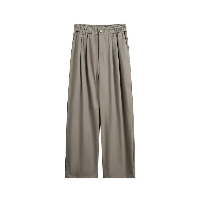 Damen Lockerweite Palazzo‑Hose mit elastischem Bund, Bundfalten und geradem Bein Drune