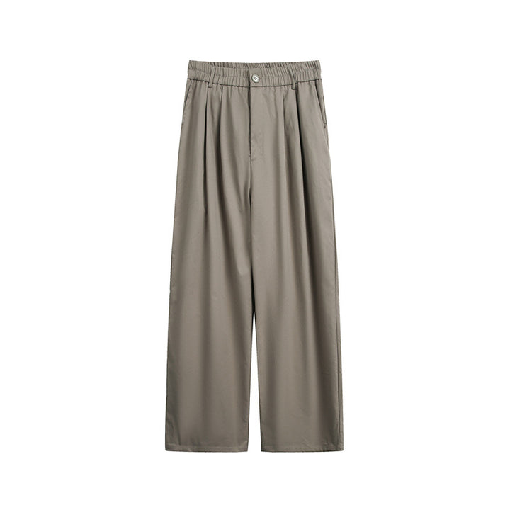 Damen Lockerweite Palazzo‑Hose mit elastischem Bund, Bundfalten und geradem Bein Drune
