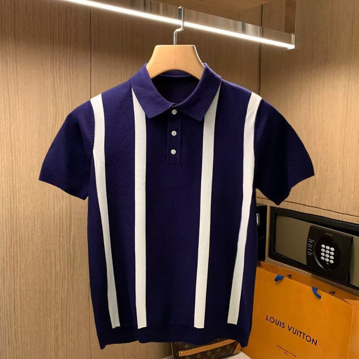 Herren Modisches Poloshirt mit Streifen Drune