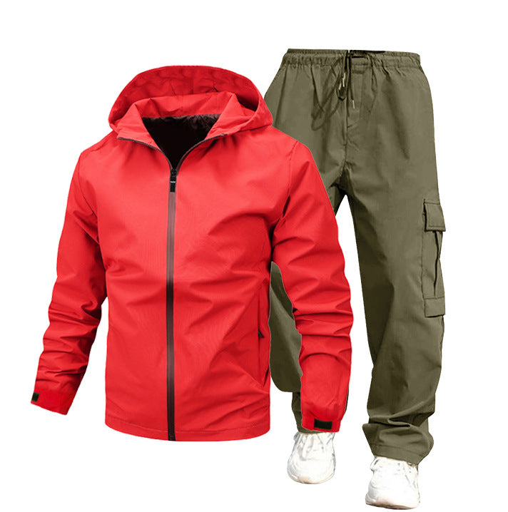 Herren Wetterfeste Outdoor-Jacke und Cargo-Hose Drune