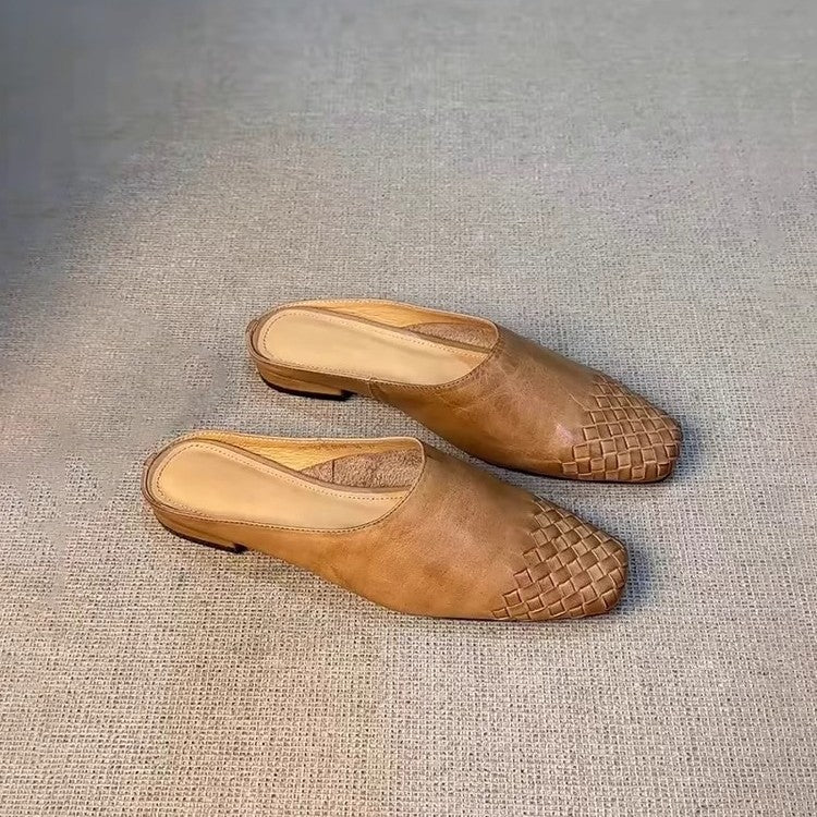 Damen Mules mit geflochtenem Design und bequemer Sohle Drune
