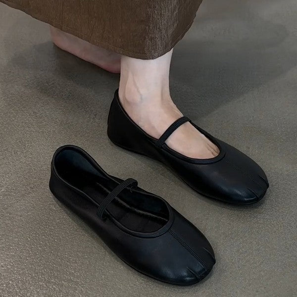 Damen Bequeme Ballerinas mit elastischem Riemen und weichem Innenfutter Drune