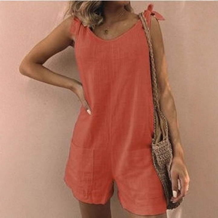 Damen Jumpsuit mit praktischen Taschen und verspielten Schulterbändern Drune