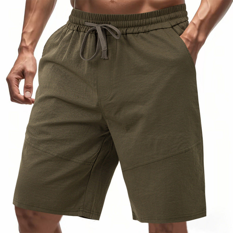 Herren nan knielange Leinenmix-Shorts mit elastischem Kordelzugbund und seitlichen Schubtaschen Drune