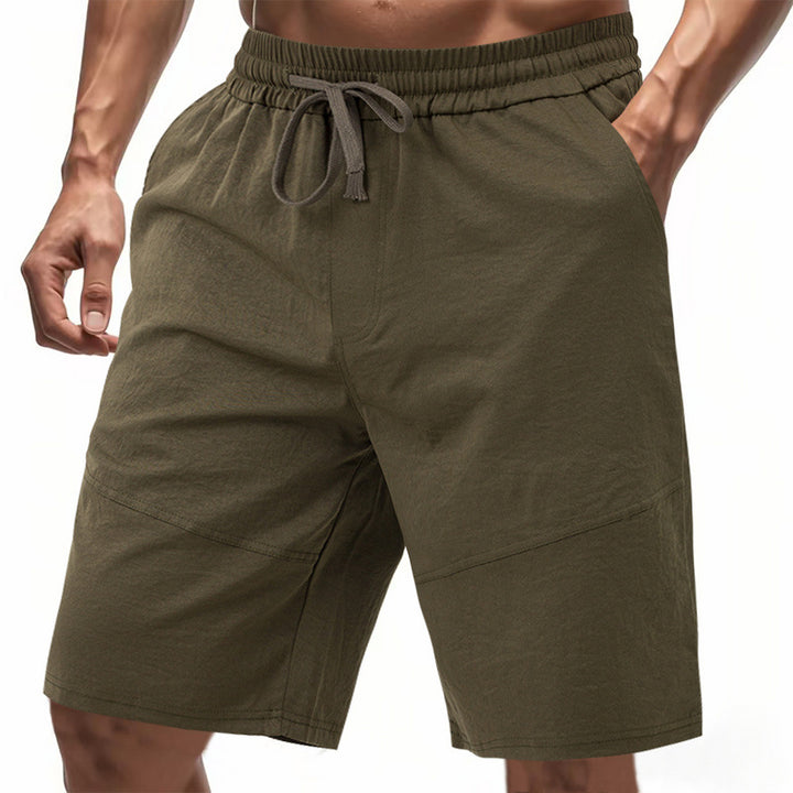 Herren nan knielange Leinenmix-Shorts mit elastischem Kordelzugbund und seitlichen Schubtaschen Drune