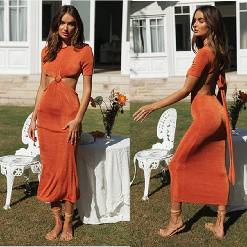 Damen Cut-Out Maxikleid mit stilvollem Ringdetail und eleganter Passform Drune