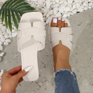 Damen Bequeme Slide-Sandalen mit trendigem Querriemen Drune