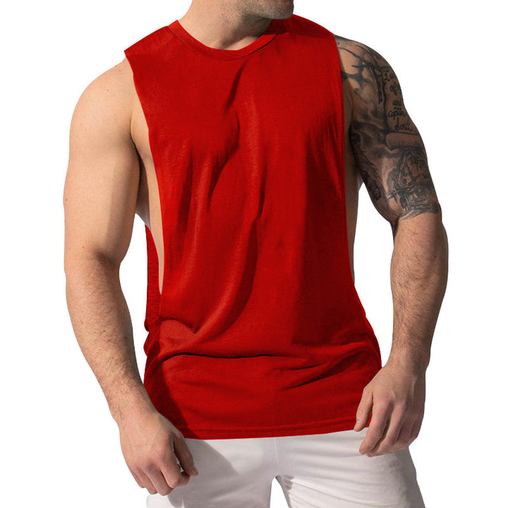 Herren nan Muskelshirt mit extra tiefen Armöffnungen und atmungsaktivem Baumwollmix Drune