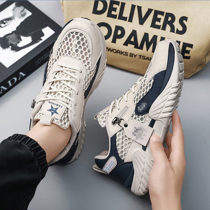 Herren Mesh-Chunky-Sneaker mit seitlichem Reißverschluss und dämpfender Profilsohle Drune