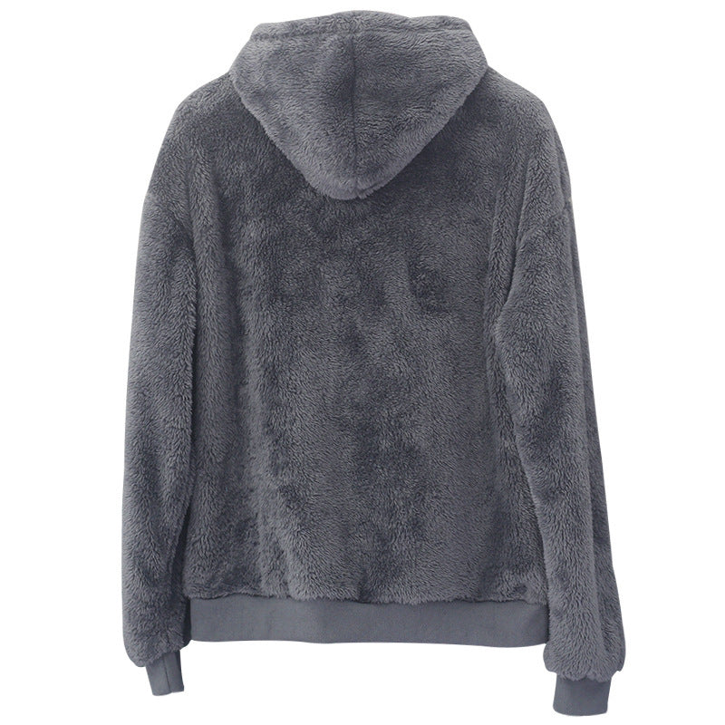Damen kuscheliger Kapuzenpullover aus Fleece Drune