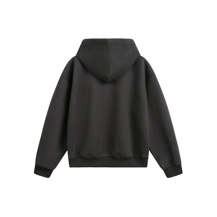 Unisex Kapuzen‑Sweatjacke mit Print‑Badges und Zweiwege‑Reißverschluss Drune