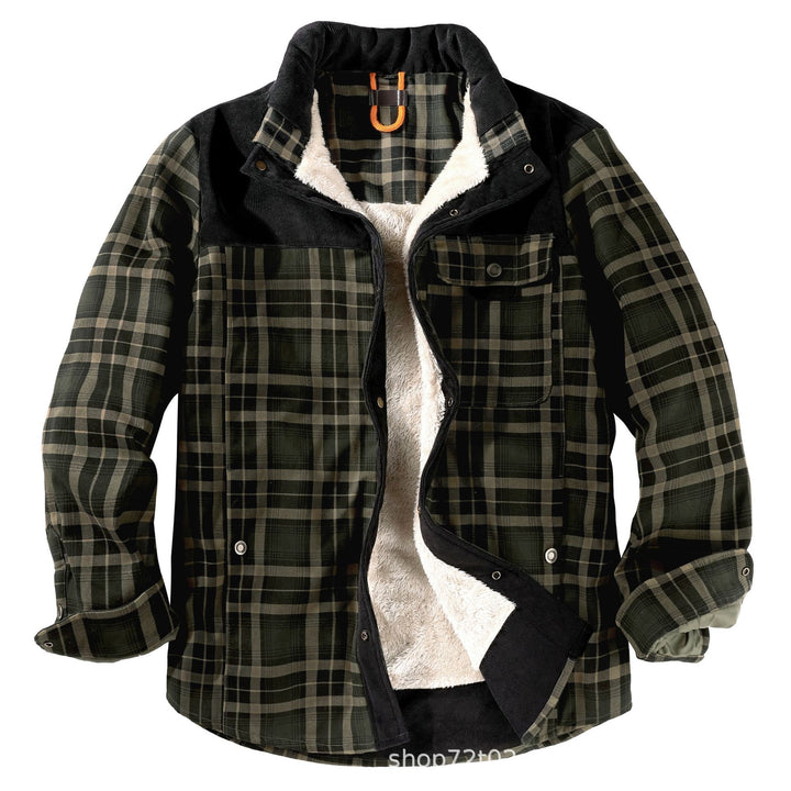 Herren gefütterte Karo-Hemdjacke im lässigen Stil mit praktischen Taschen Drune