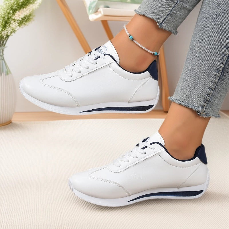 Damen Sneaker mit leichter Keilsohle und kontrastfarbenem Fersenpatch Drune