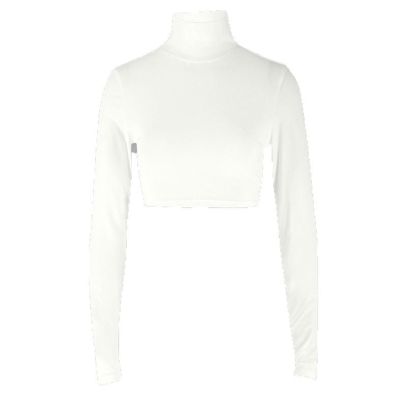 Damen modisches Trocken-Fit Crop-Top mit Stehkragen Drune
