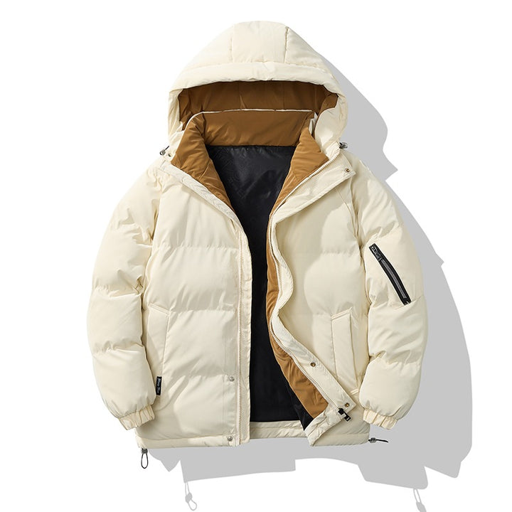 Herren Wattierte Kapuzenjacke mit Ärmeltasche, Kordelzug & Thermofutter Drune