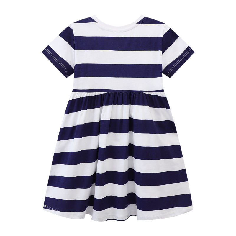 Mädchen Freizeitleichtes gestreiftes Kleid Drune