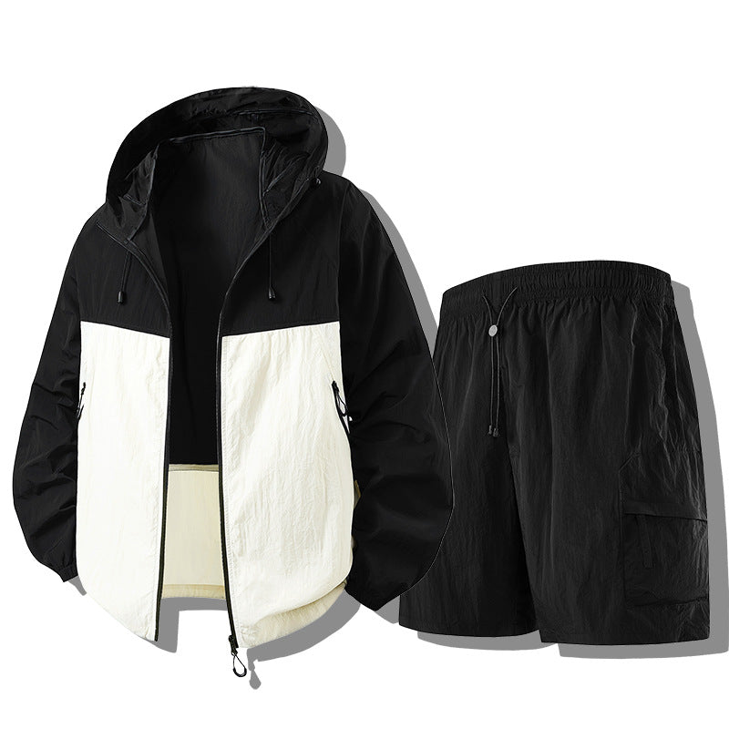 Herren Wetterfeste Funktionsjacke mit Leichtgewicht Shorts