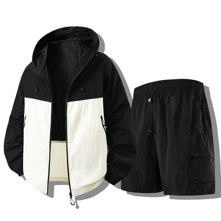 Herren Wetterfeste Funktionsjacke mit Leichtgewicht Shorts