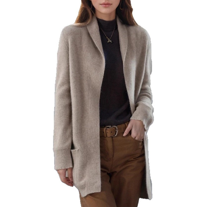 Damen Offener Longcardigan aus Soft‑Strick mit aufgesetzten Taschen Drune