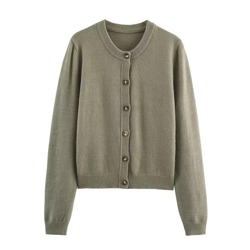 Damen weicher Strickcardigan mit Knopfverschluss und eleganten Rippabschlüssen Drune