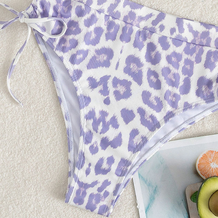 Damen Hochgeschnittener Bikini mit verspieltem Leopardenmuster Drune