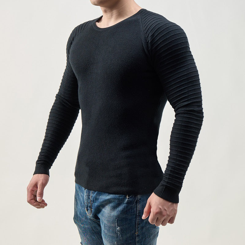 Herren modischer Strickpullover mit innovativer Rippstruktur Drune