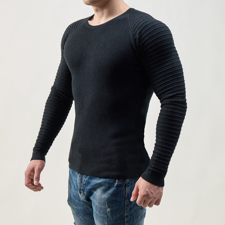 Herren modischer Strickpullover mit innovativer Rippstruktur Drune