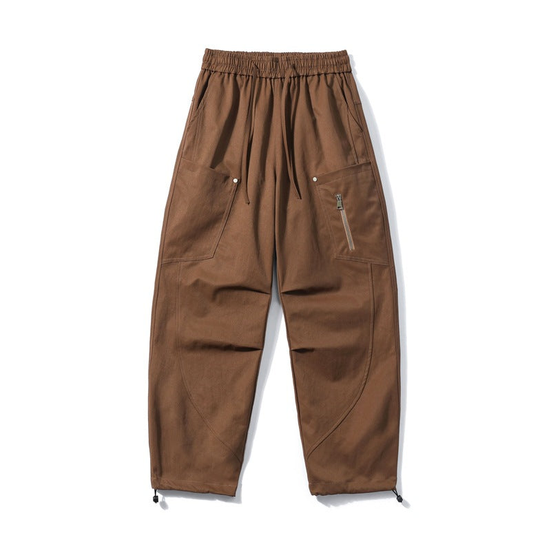 Herren Utility-Cargohose mit elastischem Bund, Reißverschlusstasche und verstellbarem Saum Drune