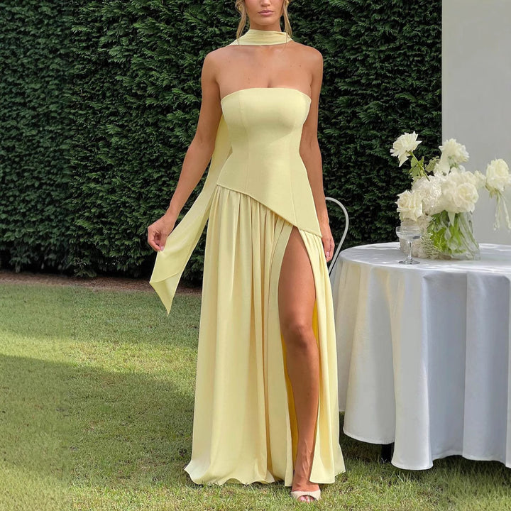 Damen Abendkleid mit asymmetrischem Schnitt Drune