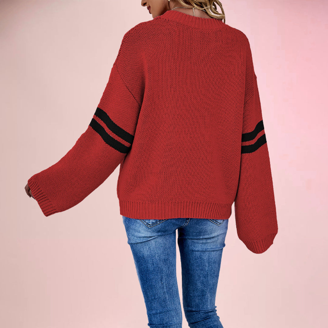 Damen Herz-Muster Pullover Drune