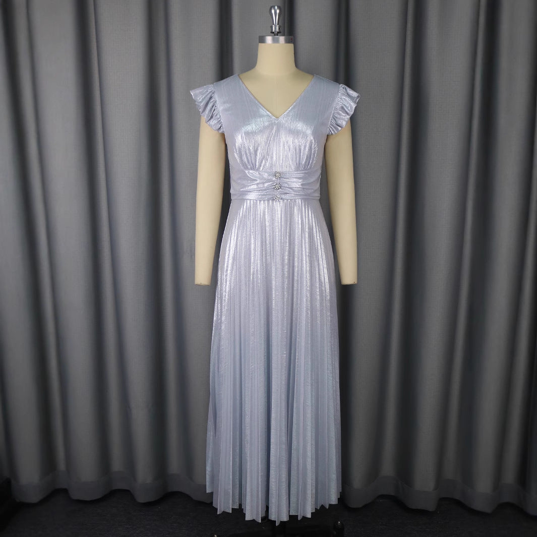 Damen Fließendes Maxikleid mit Raffungen Drune